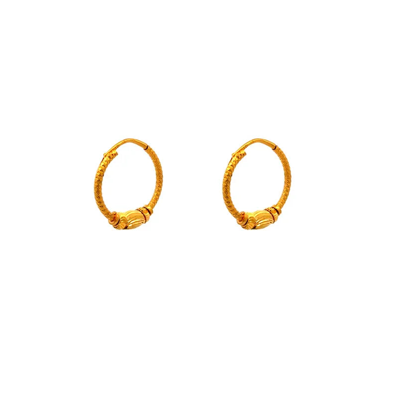 Classic 22K yellow gold hoop earrings for everyday elegance and timeless style