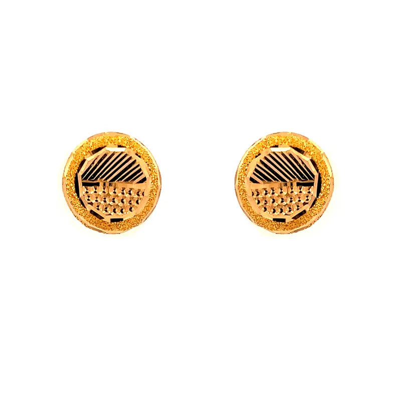 Elegant 22k Yellow Gold Round Stud Screw Back Earrings for Everyday Wear