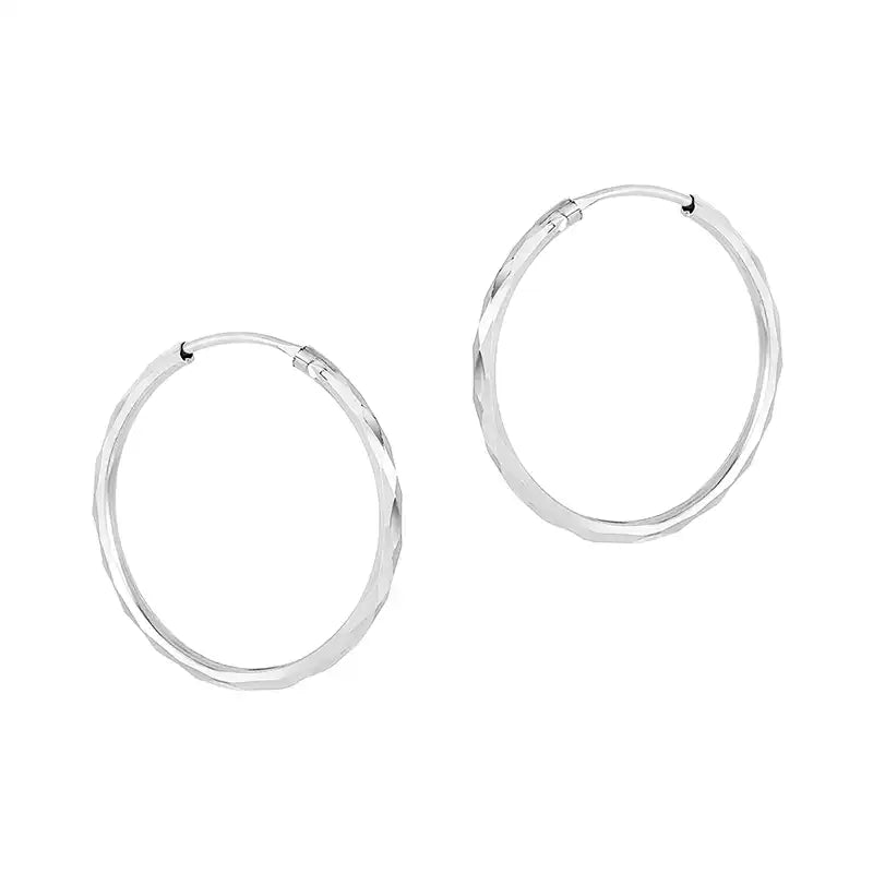 Classic 18K white gold hoop earrings 35 mm for everyday elegance
