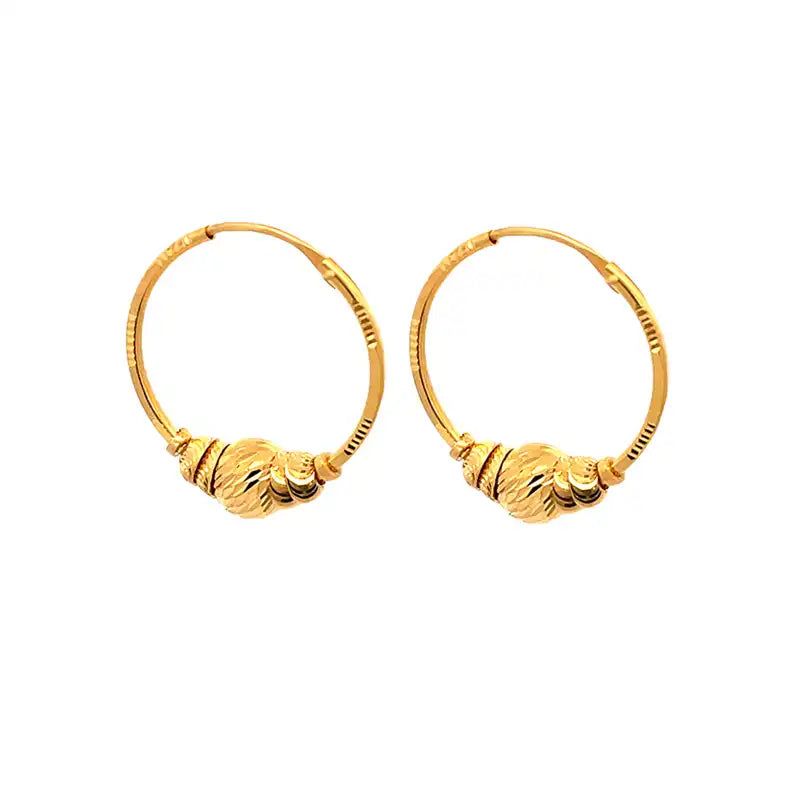 Elegant 22K Yellow Gold Hoop Earrings for Timeless Style and Everyday Wear - 23mm Diameter