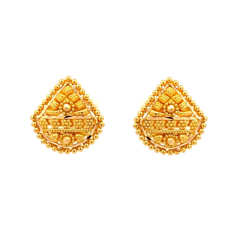 22k Yellow Gold Classic Stud Earrings for Timeless Everyday Elegance