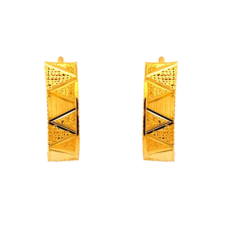 Simple and Elegant 22K Yellow Gold Classic Hoop Earrings for Everyday Wear