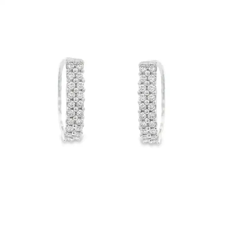 Gold Diamond Huggie Earrings - 0.60 inch
