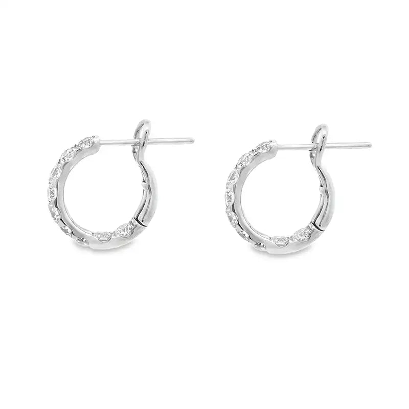 Round Diamond Huggie Earrings - 0.50 inch