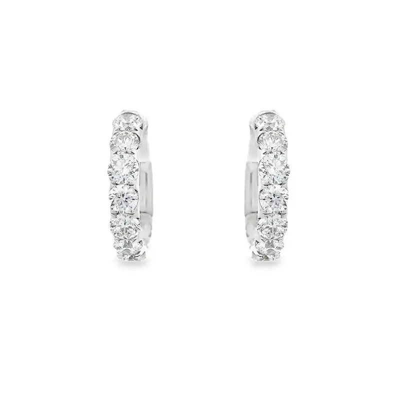 Round Diamond Huggie Earrings - 0.50 inch