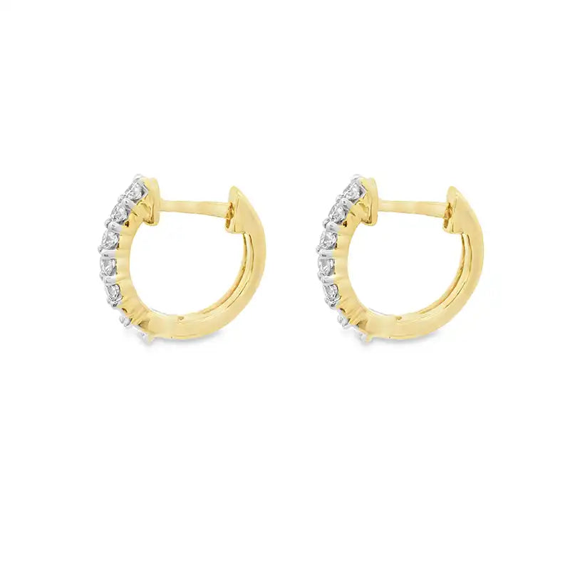 Mini Diamond Huggies Earrings - 0.50 inch