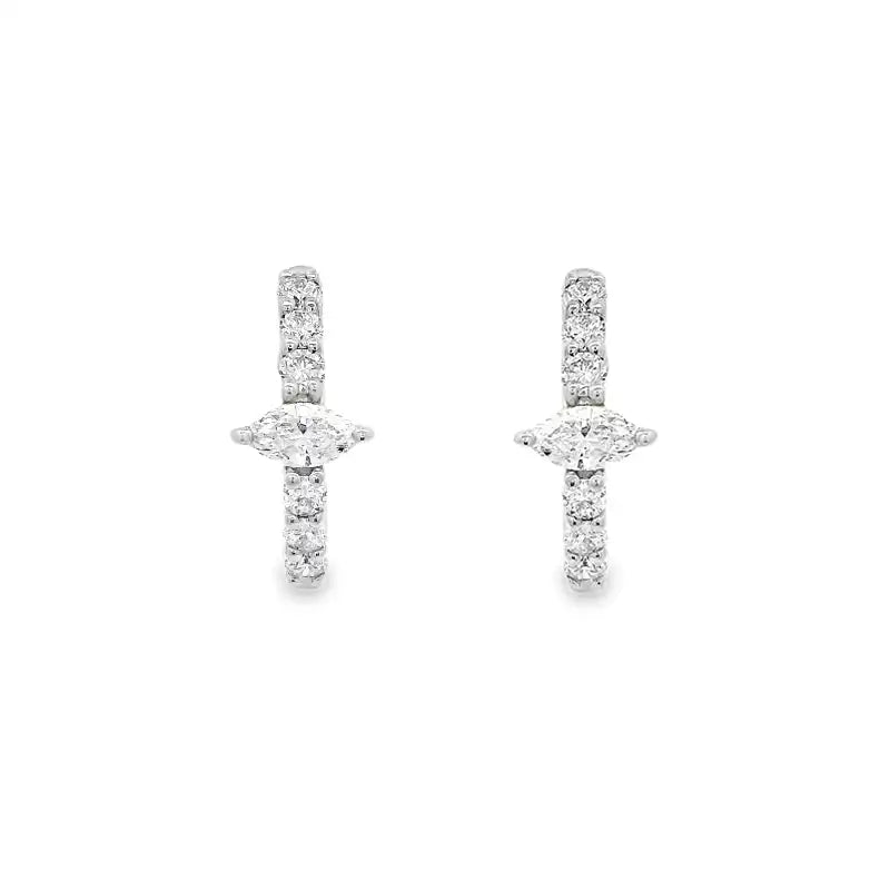18K Yellow Gold Diamond Huggies Earrings