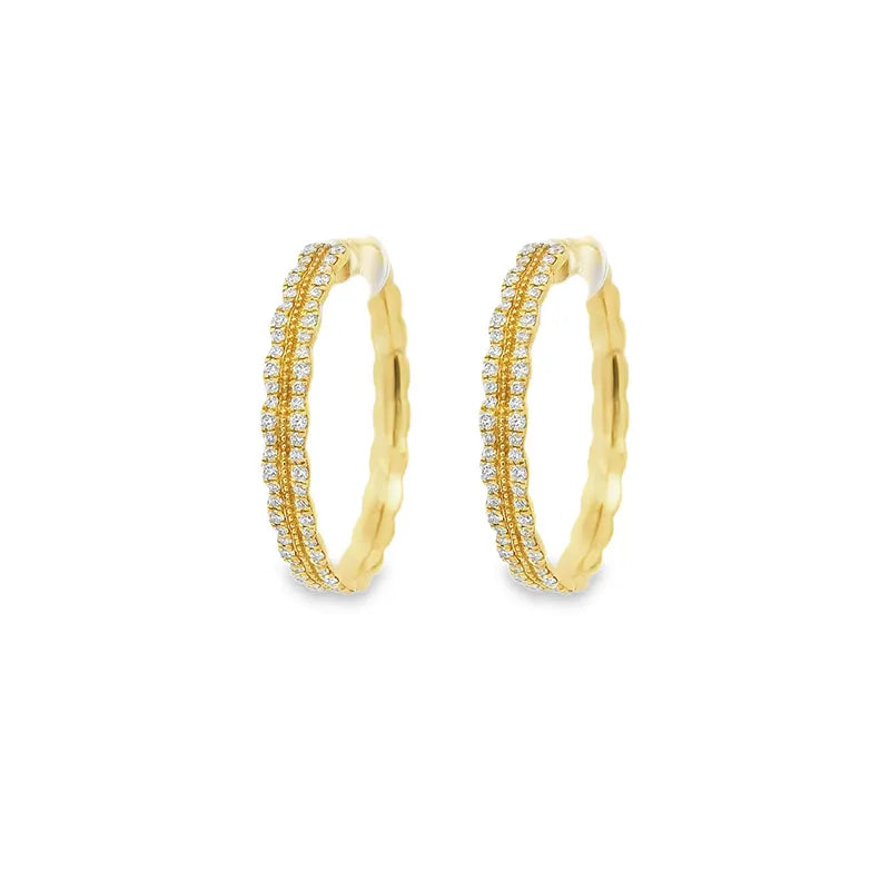 Elegant Gold and Diamond Earrings