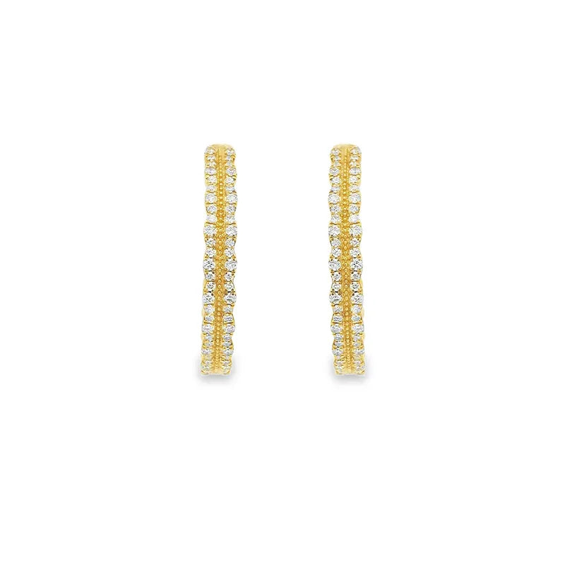 Elegant Gold and Diamond Earrings