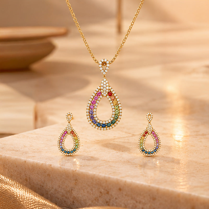 Elegant Gold and Gemstone Pendant