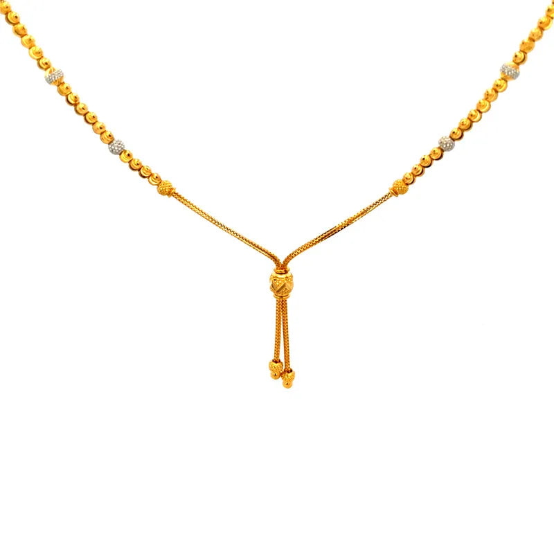 Elegant 22k Two Tone Fancy Gold Chain for Everyday or Special Occasions