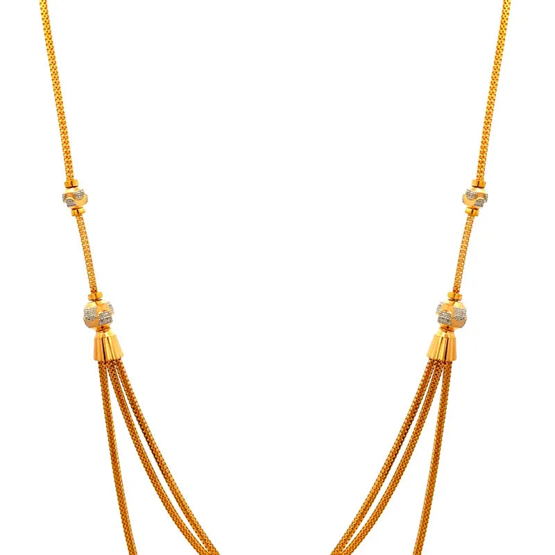 Elegant 22k Two Tone Fancy Gold Chain for Everyday Wear or Special Occasions