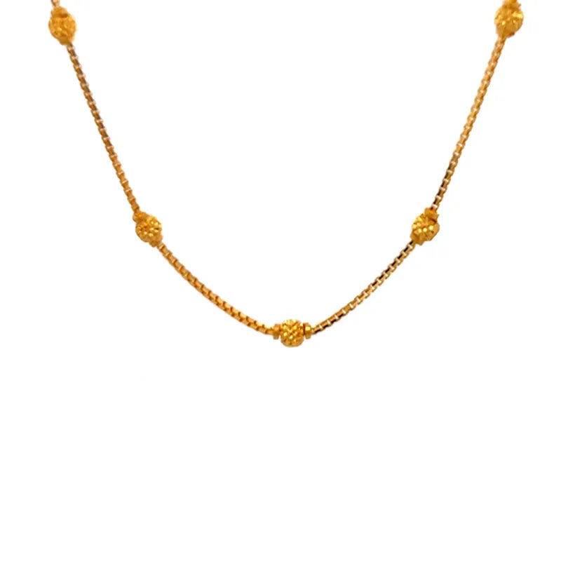 Elegant 22k Yellow Gold Fancy Chain with length 16 inch