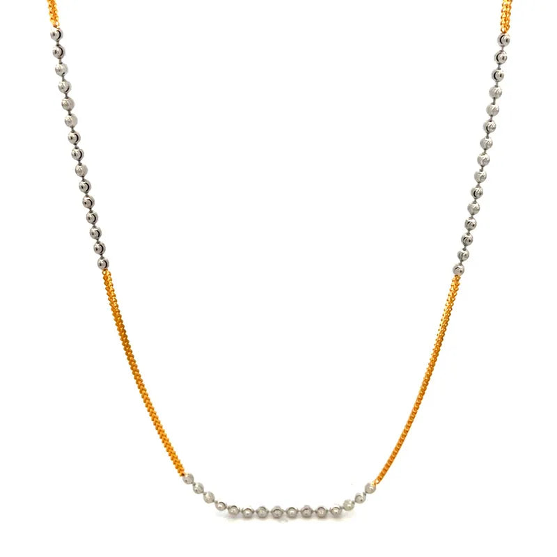 Elegant 22K Two Tone Gold Chain for Everyday Sophistication