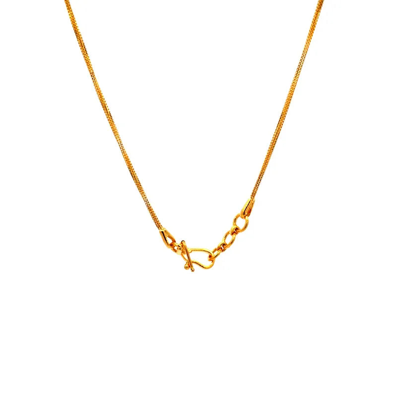 Elegant 22k Two Tone Gold Fancy Chain with Nice Sheen and Classic Appeal