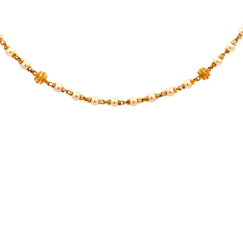 Beautiful 22K Yellow Gold Fancy Chain Necklace for Everyday Elegance