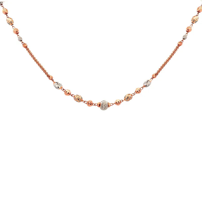 18K Rose Gold Elongated Link Chain Necklace