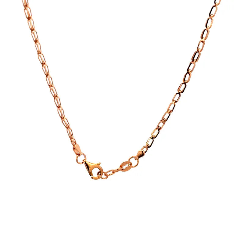 18K Rose Gold Elongated Link Chain Necklace