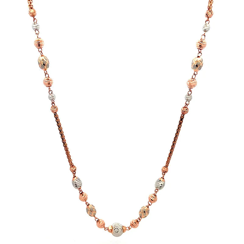 18K Rose Gold Elongated Link Chain Necklace