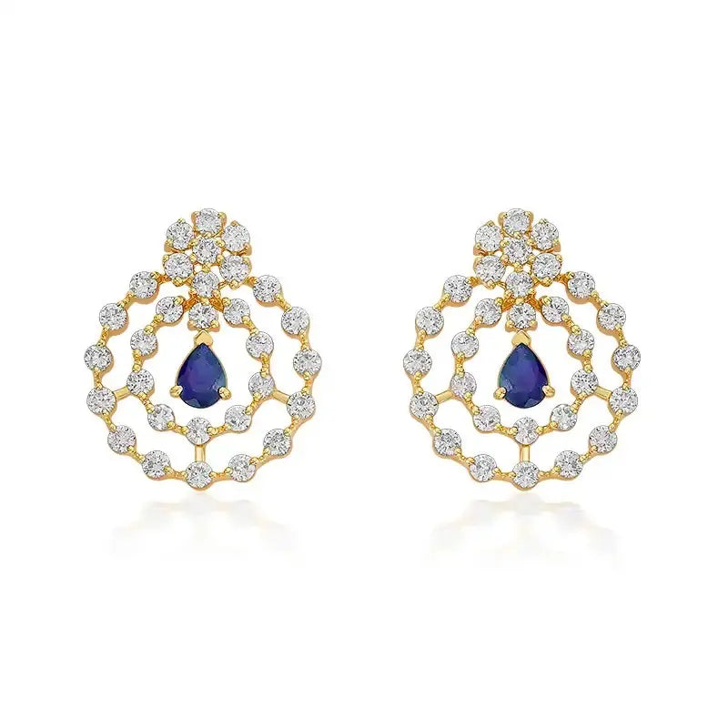 Contemporary Royalty Gemstone studded Diamond Pendant Set