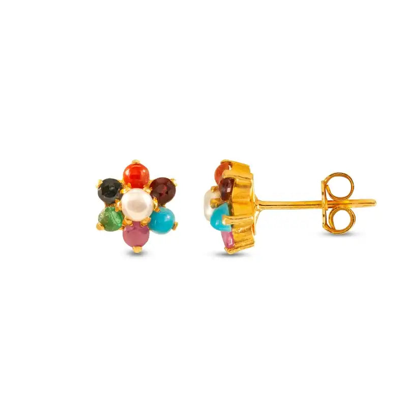 Ethnic Floral 22K Yellow Gold Earrings