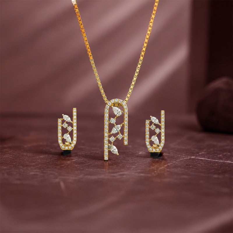 Gold Leaf Pendant Set