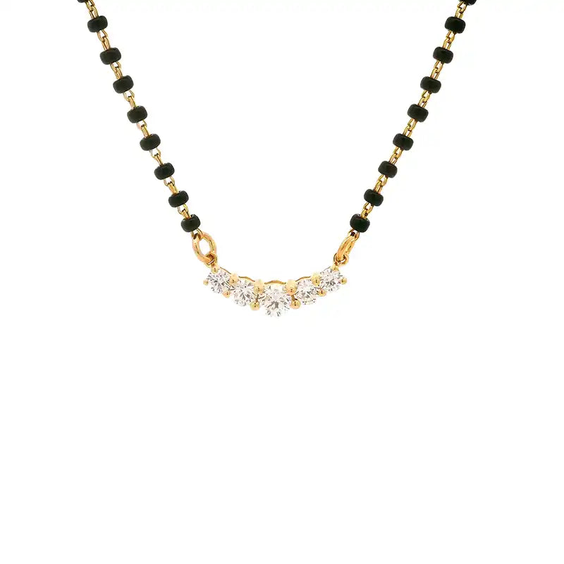 Elegant Everyday Wear Mangalsutra in 18K Yellow Gold and Diamond