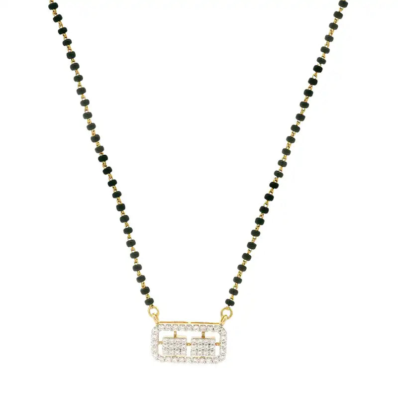 Elegant 18K Yellow Gold Diamond Mangalsutra Necklace for Today's Woman