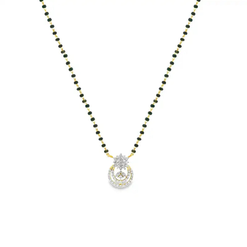 Elegant 18K yellow Gold Diamond Managalsutra Necklace for a touch of Sparkle