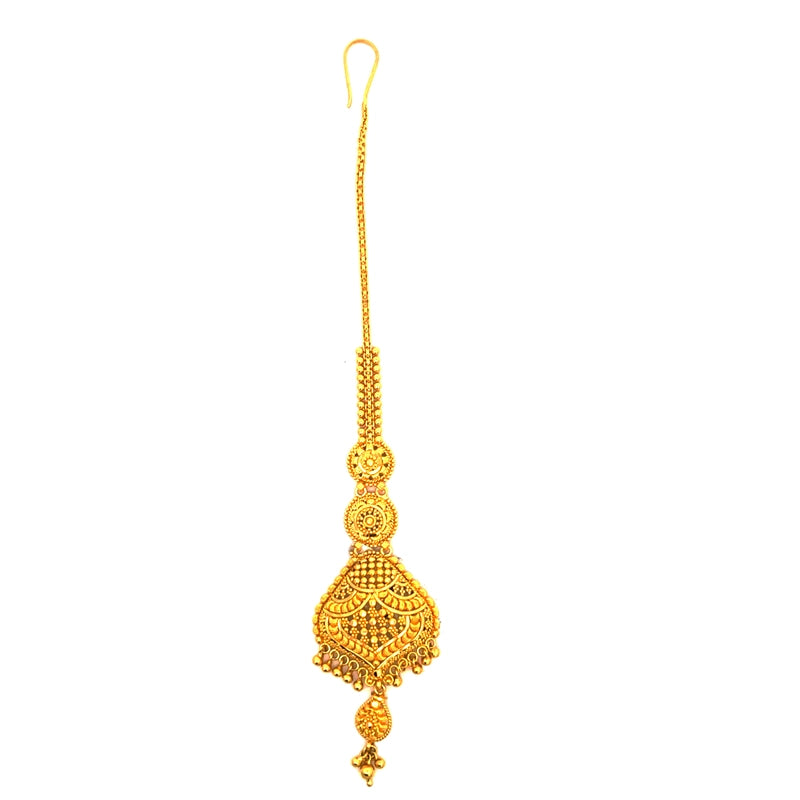 Elegant 22K Yellow Gold Maang Tikka for Women