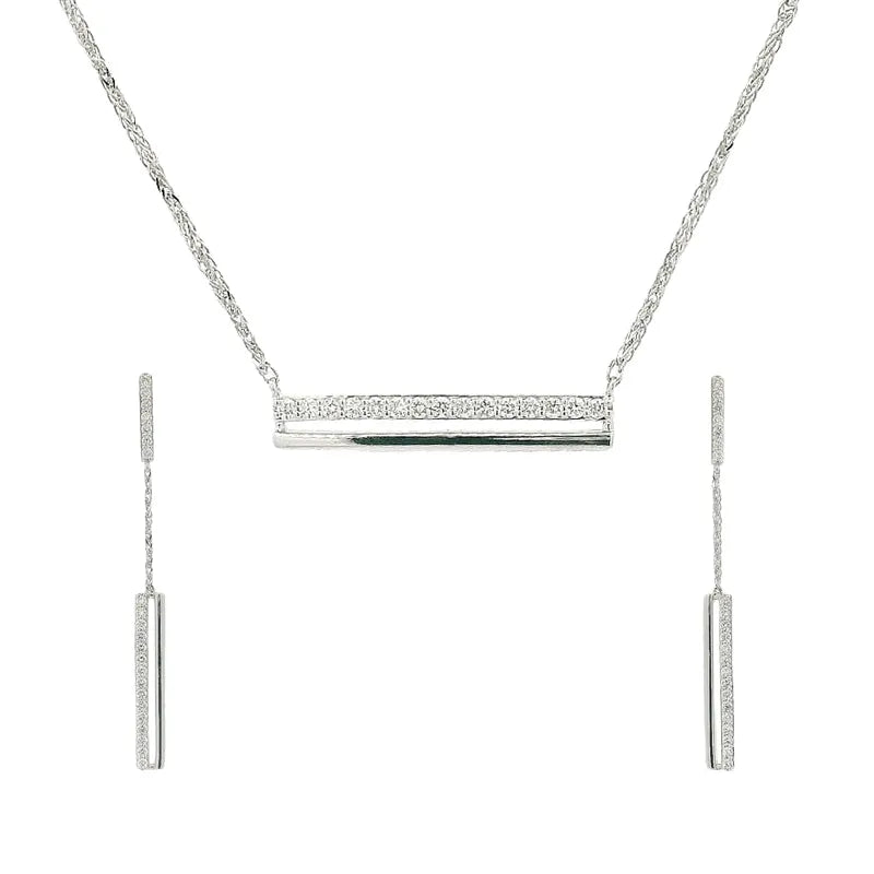 Elegant Bar Pendant Necklace Set