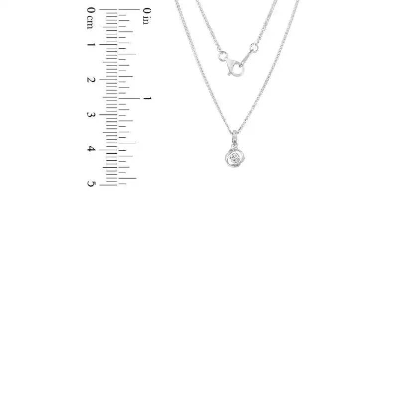18K White Gold Diamond Necklace with 04 Diamonds