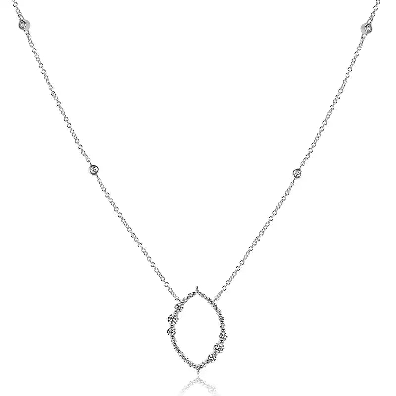 18K White Gold Diamond Pendant