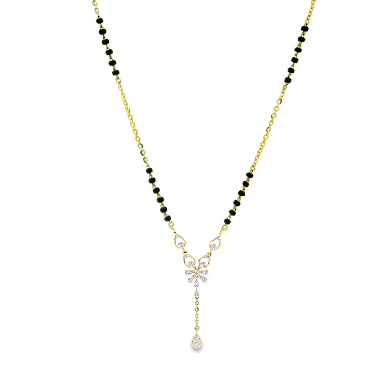 Cascading 18K Yellow Gold Diamond Mangalsutra Necklace