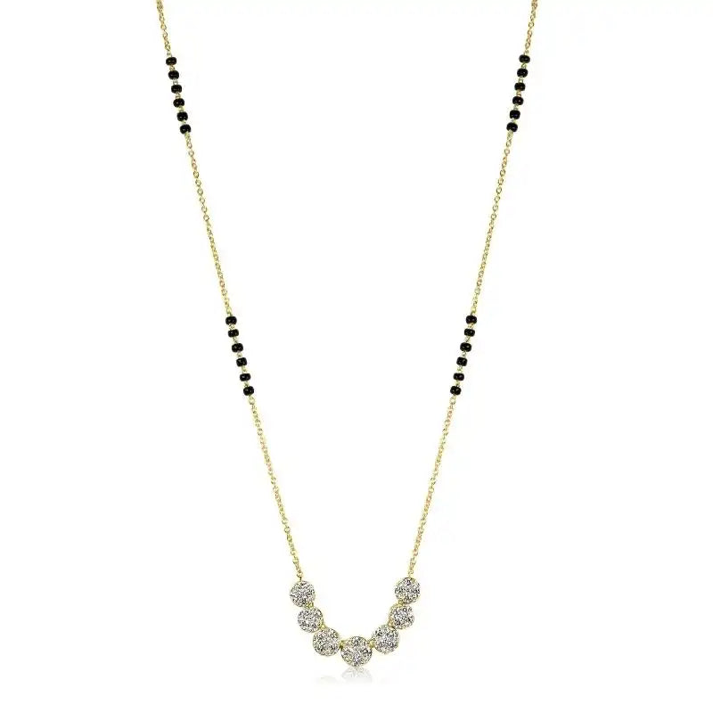 Modern Diamond Mangalsutra on 18K Yellow Gold