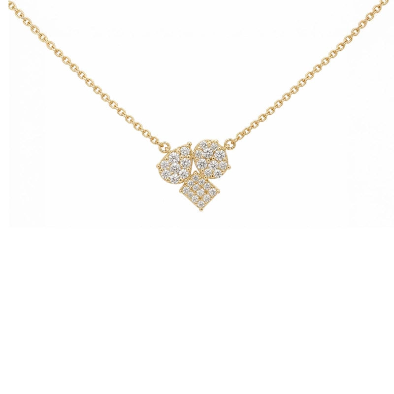 Delicate 18K yellow gold necklace with sparkling diamonds for everyday elegance
