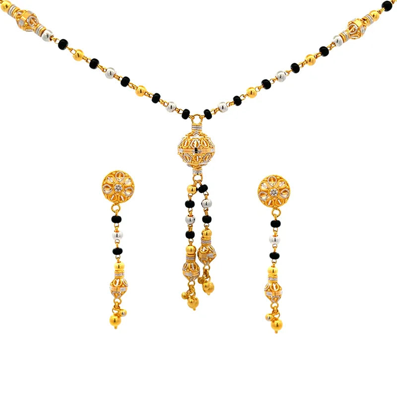 22K Gold Mangal sutra Necklace Set