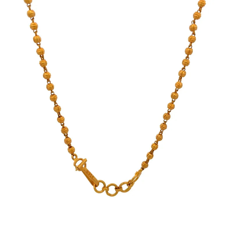 Elegant 22K Yellow Gold Necklace and Earrings Set with Sparkling CZ Accents