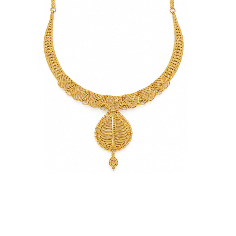 22K Gold Necklace and Earrings Set