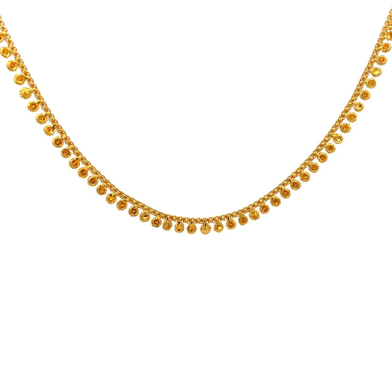 Elegant 22K Gold Pendant Chain Necklace Set