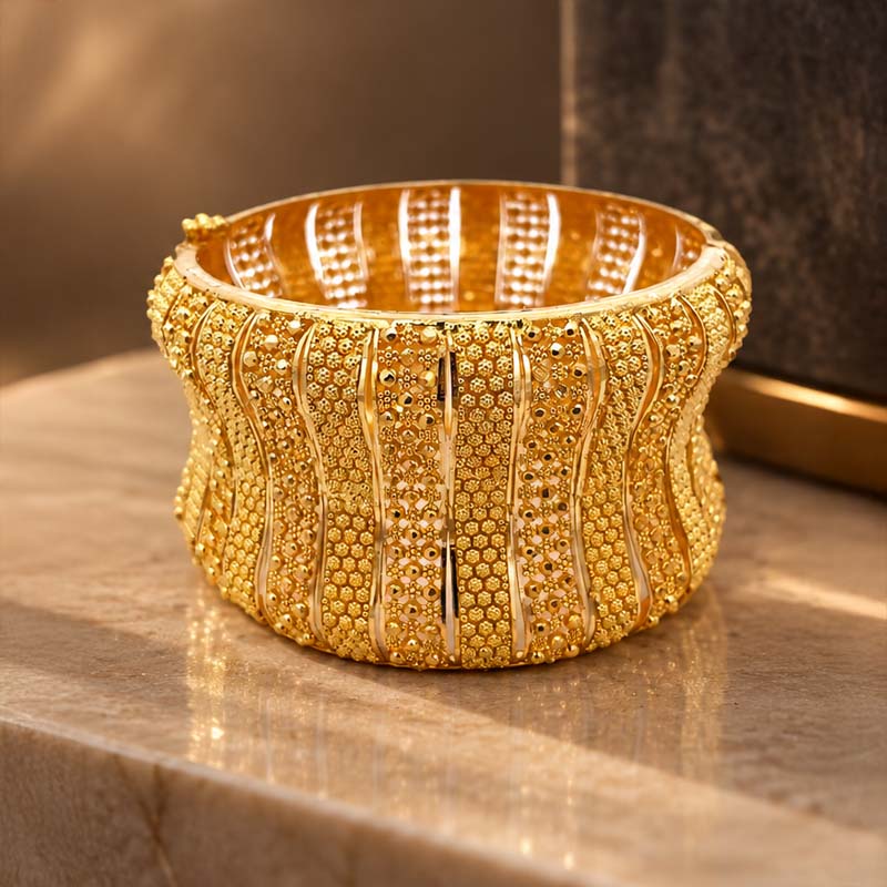 Statement Bangle in 22k yellow gold for women, a beautiful jewelry piece