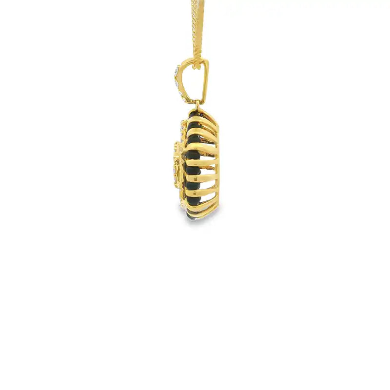 Elegant Hexagonal Gold Diamond Pendant