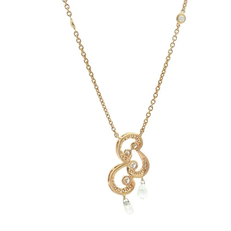 Yellow Gold Diamond Swirl Pendant Necklace