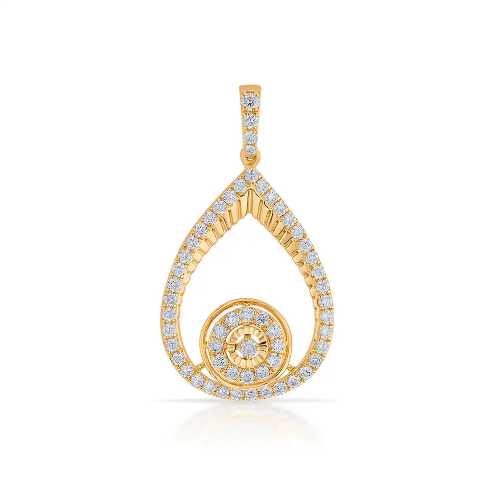 Gold & Diamond Teardrop Pendant Set
