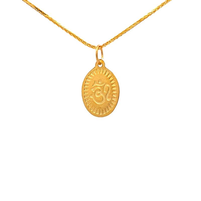 Oval Balaji Pendant 22K Yellow Gold with Om