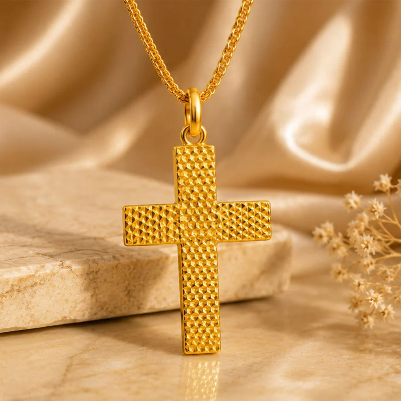 Exquisite 18K Gold Cross Pendant