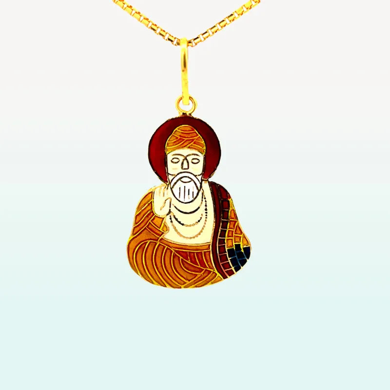 Guru Nanak pendant in 22K gold