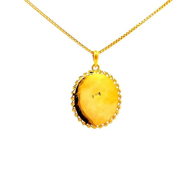 Yellow Gold Shirdi Sai Baba Enameled Devotional Pendant