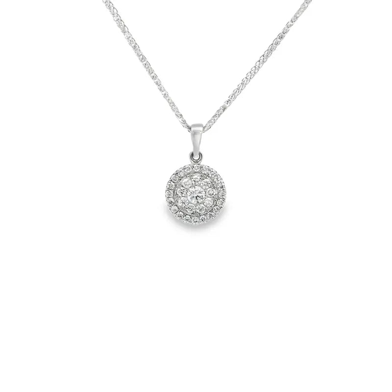 Elegant Gold Diamond Pendant Set
