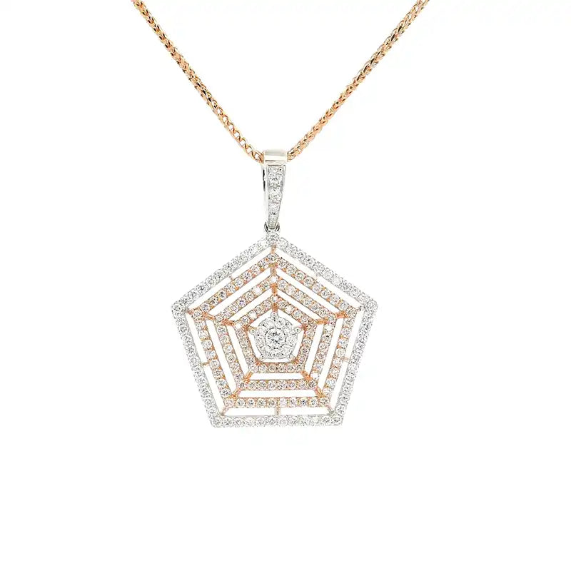 Geometric design Diamond Pendant Set